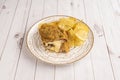 Great Galician beef cachopo with melted cheese and fillet battered