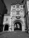 Great Gatehouse Abbey Gatehouse in Bristol in black and white Royalty Free Stock Photo