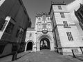 Great Gatehouse Abbey Gatehouse in Bristol in black and white Royalty Free Stock Photo