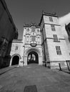 Great Gatehouse (Abbey Gatehouse) in Bristol in black and white Royalty Free Stock Photo