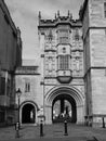 Great Gatehouse Abbey Gatehouse in Bristol in black and white Royalty Free Stock Photo