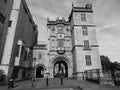 Great Gatehouse Abbey Gatehouse in Bristol in black and white Royalty Free Stock Photo