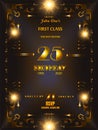 Great Gatsby Style Art Deco Birthday Invitation, Roaring Twenties, 1920`s, 20`s Style, Colorful and Gold.