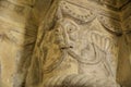 Great Givendale, Yorkshire, UK, 25th March 2019, Stone carving inside Great Givendale Church on the Chalkland Way Royalty Free Stock Photo