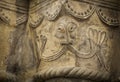 Great Givendale, Yorkshire, UK, 25th March 2019, Stone carving inside Great Givendale Church on the Chalkland Way Royalty Free Stock Photo