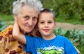 Great grandmother with her great grandchild Royalty Free Stock Photo