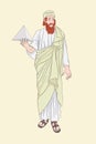 Pythagoras flat vector illustration