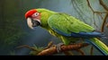 Great-Green Macaw with its green feathers