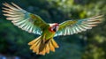 Great-Green Macaw with its green feathers