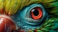 Great Green Macaw\'s parrot close up eye