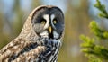 Great grey gray owl - Strix nebulosa - aka Phantom of the North, cinereous, spectral, Lapland, spruce, bearded, and sooty owl