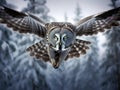 Great Grey Owl hunting Royalty Free Stock Photo