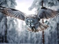 Great Grey Owl hunting Royalty Free Stock Photo