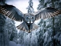 Great Grey Owl hunting Royalty Free Stock Photo