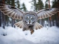 Great Grey Owl hunting Royalty Free Stock Photo