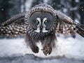 Great Grey Owl hunting Royalty Free Stock Photo