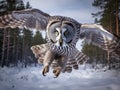Great Grey Owl hunting Royalty Free Stock Photo