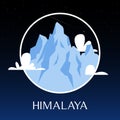 Great Himalayas mountain snow peak on night scene.