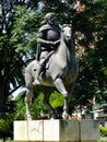 Hernan Cortes horse statue in Caceres, Extremadura - Spain