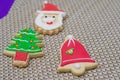 Great holiday background, christmas cookies on the table