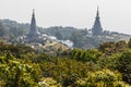 The Great Holy Relics Pagoda Nabhapolbhumisiri that viewd from Kew Mae Pan Mountain Ridge in Chiang Mai, Thailand