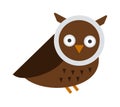 Great horned Owl, bubo virginianus subarcticus flat cartoon wildlife nature bird vector illustration. Royalty Free Stock Photo