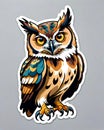 Great-horned owl decal sticker label full body talons