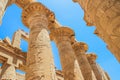 Great Hypostyle Hall and clouds at the Temples of Karnak (ancient Thebes). Luxor, Egypt Royalty Free Stock Photo