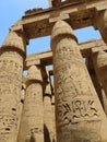 Great Hypostyle Hall and clouds at the Temples of Karnak (ancient Thebes). Luxor, Egypt Royalty Free Stock Photo