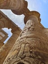 Great Hypostyle Hall and clouds at the Temples of Karnak (ancient Thebes). Luxor, Egypt Royalty Free Stock Photo