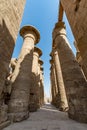 Great Hypostyle Hall in Karnak Temple, Luxor, Egypt Royalty Free Stock Photo
