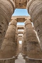 Great Hypostyle Hall in Karnak Temple, Luxor, Egypt Royalty Free Stock Photo