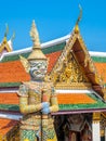 The great iconic giant, from Ramayana literature, act as guard protect entrance of The Temple of Emerald Buddha in Bangkok