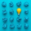 Great idea concept with crumpled office paper and light bulb Royalty Free Stock Photo