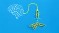 Great ideas concept with human brain, paperclip,thinking,creativity,light bulb