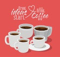 Great ideas start with great coffee mugs and cups vector design