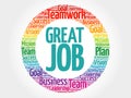 Great Job circle word cloud Royalty Free Stock Photo
