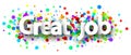 Great job sign on round confetti background Royalty Free Stock Photo