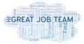 Great Job Team word cloud. Royalty Free Stock Photo
