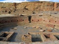 Great kiva of Chetro Ketl at Chaco Canyon Royalty Free Stock Photo