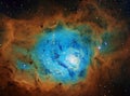 Great Lagoon Nebula in Sagittarius, Messier 8, Hubble Palette Royalty Free Stock Photo