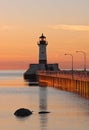 Great Lake Harbor Lighthouse Sunrise Royalty Free Stock Photo