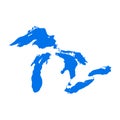 Great lakes map michigan superior vector silhouette abstract illustration map Royalty Free Stock Photo