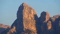 Great landscape at the Dolomites, Italy. View at Gardenaccia during summer sunrise. Alta Badia, Sud Tirol Royalty Free Stock Photo