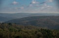 Great landscape panorama of the low mountain range of the Eifel Royalty Free Stock Photo