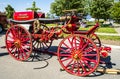 The Great Laval Firefighters Festival with Vintage horse drawn fire wagon