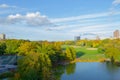 Great lawn during the fall season Royalty Free Stock Photo