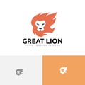 Great Lion Fire Flame Mane Hair Strong Animal Zoo Logo