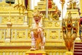 The Great lion statue adorned the steps of the Royal Crematorium Royalty Free Stock Photo