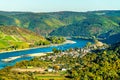 The great loop of the Rhine at Boppard in Germany Royalty Free Stock Photo